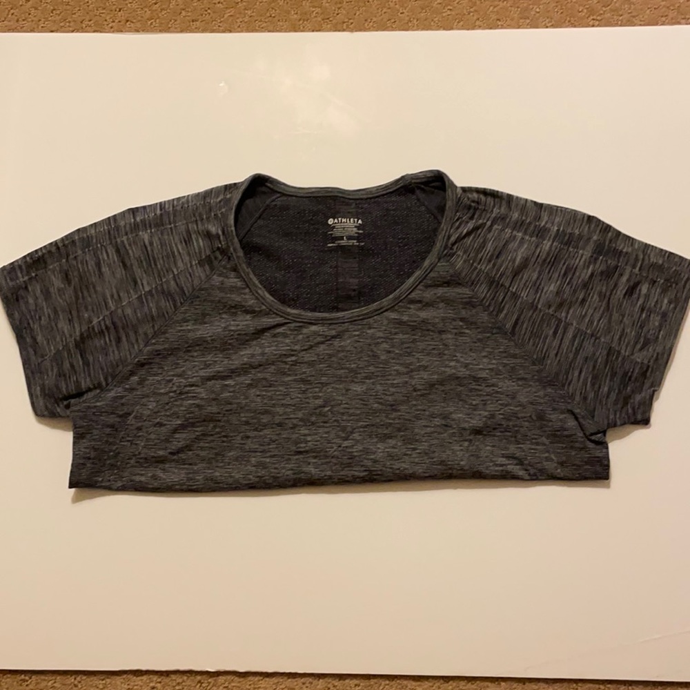 Athleta Ruched Workout Top - Dark Gray Size L